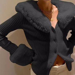 Y2K knit fur sweater